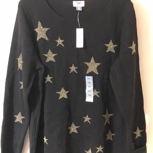 Old Navy Soft sweater in black w/gold stars ⭐️